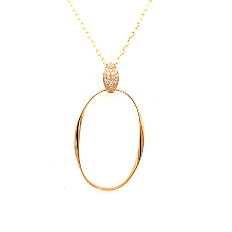 Afarin - 18K YG Diamond Oval Pendant