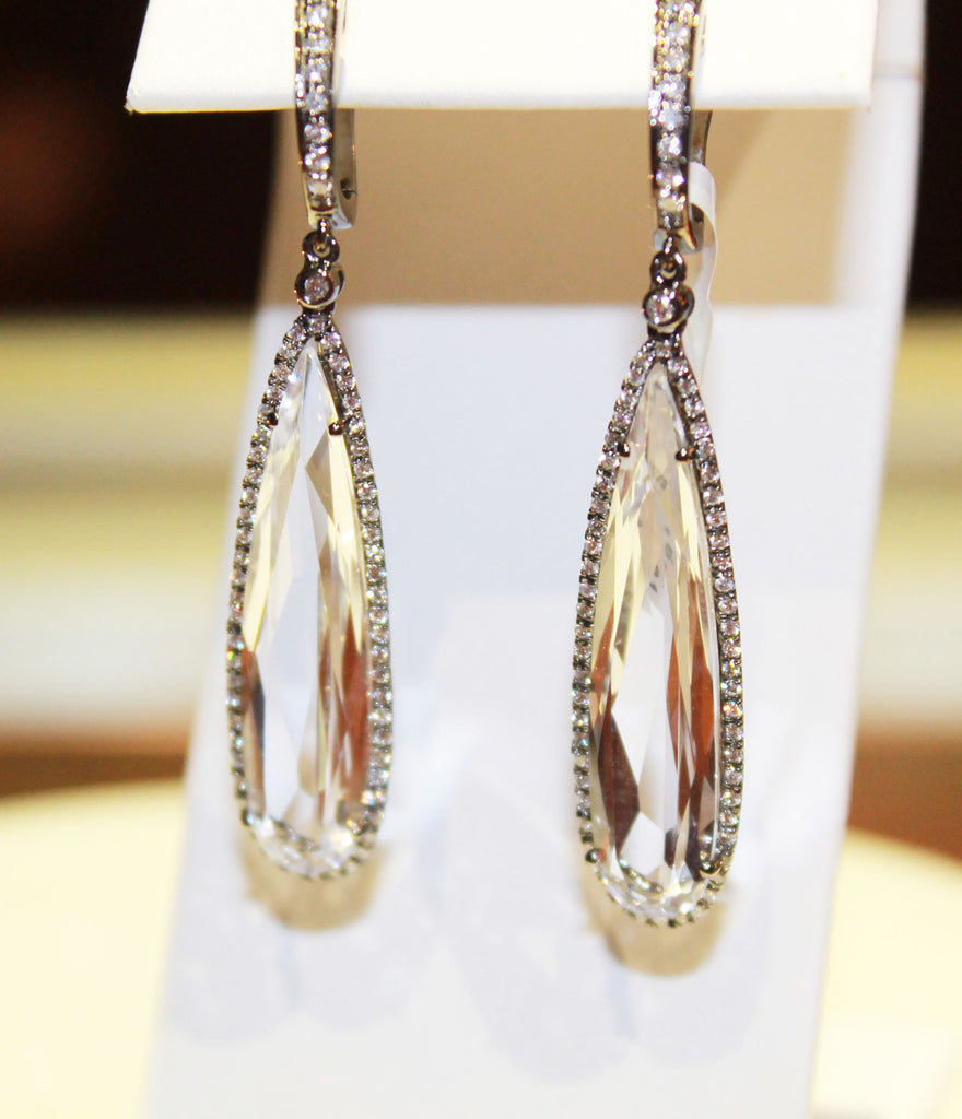 White Quartz & Diamond Earring by Dilamani - Kuhn's Jewelers