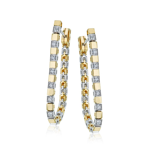 Simon G - 18K 2-Tone Diamond Earrings