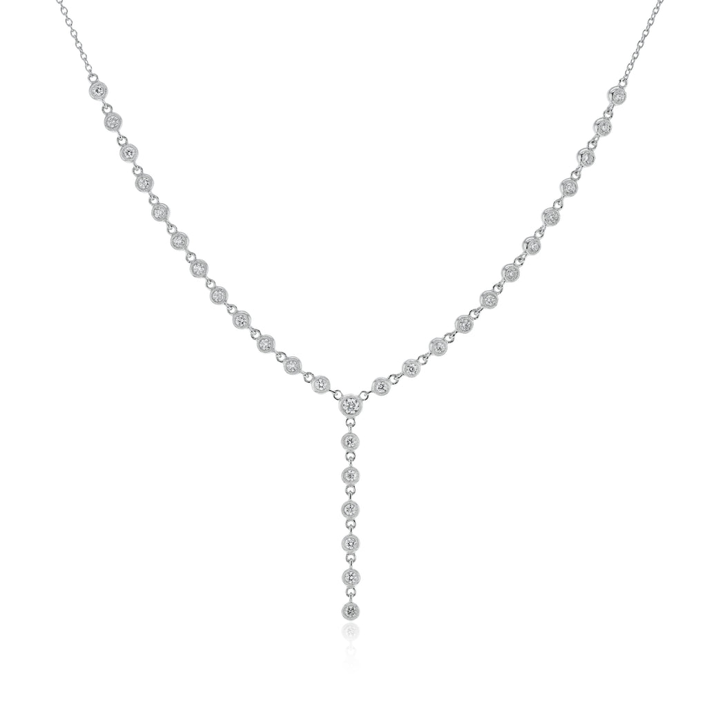 18K WG Diamond "Y" Necklace