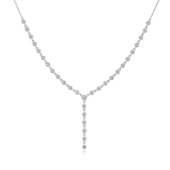 18K WG Diamond "Y" Necklace