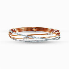 Simon G 18K Rose Two-tone Gold Diamond Bangle