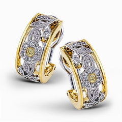 18K 2-Tone Diamond Garden Earrings