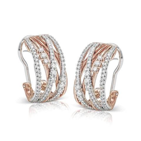 18K RG Diamond Earrings