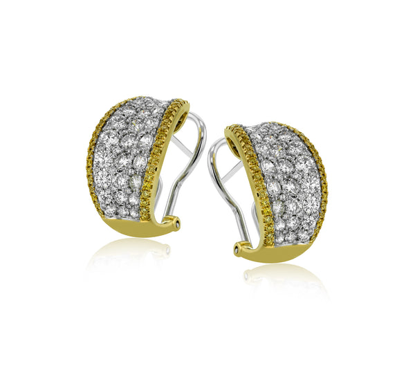 18K 2-Tone Diamond Earrings