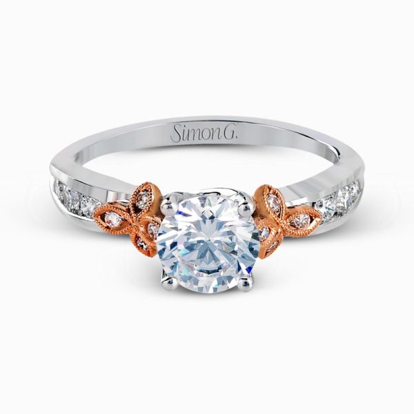 18K White Gold Diamond with Rose Gold Accent