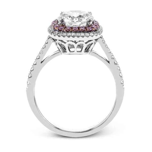18K 2-Tone Double Halo Diamond Engagement Ring
