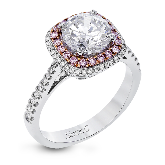 Double halo pink diamond ring Outlet