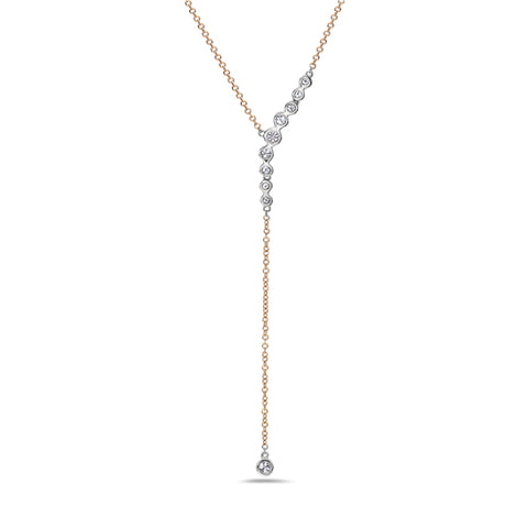 2-Tone Diamond Lariat Necklace