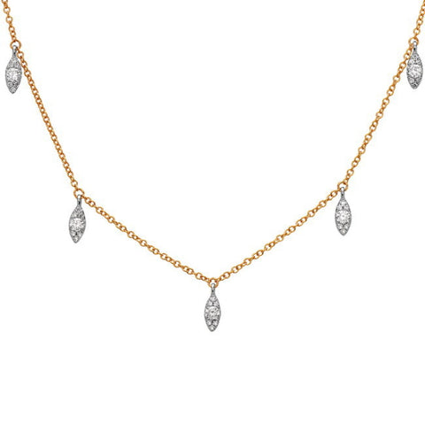 2-Tone Diamond Station Necklace