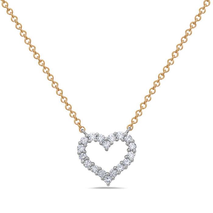 2-Tone Diamond Heart Pendant