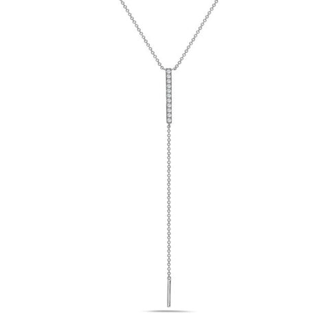 White Gold Diamond Lariat Necklace