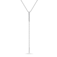 White Gold Diamond Lariat Necklace