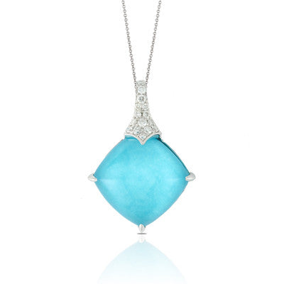 Diamond & Turquoise Pendant - Kuhn's Jewelers
