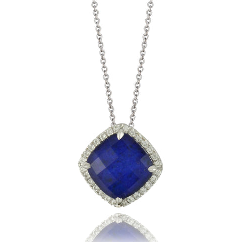 Diamond Lapis Pendant