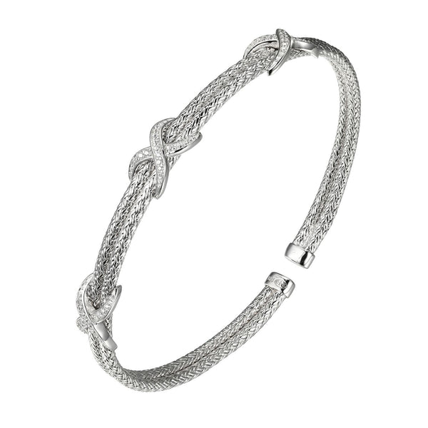 Double Mesh Cuff with 3 Crystal Infinity Designs