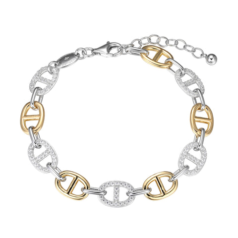 Gold & Crystal Link Bracelet