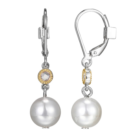 Pearl & Crystal Dangle Earrings