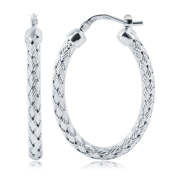 Oval Mesh Hoop Earrings