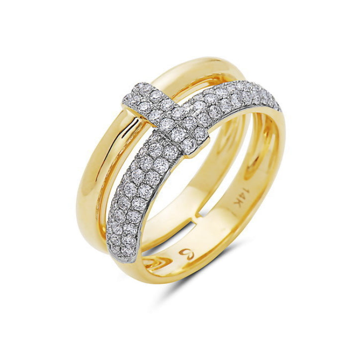 Gold and Diamond Stacked Ring