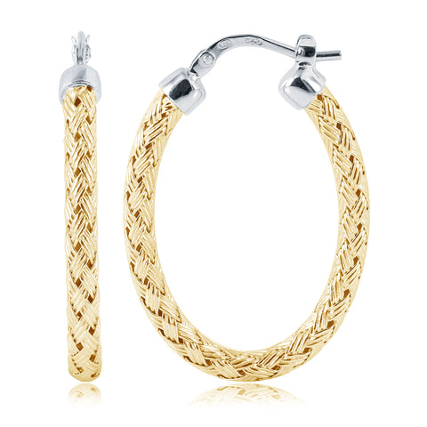 Oval Mesh Hoop Earrings