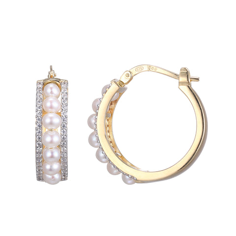 Pearl & Crystal Hoop Earrings