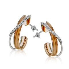 18K Rose Gold Diamond Earrings