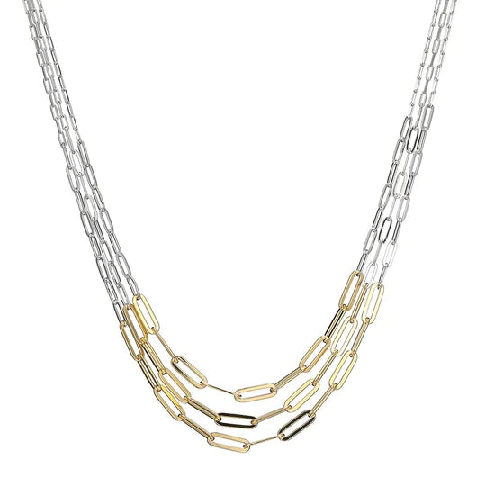 2-Tone 3-String Paperclip Chain