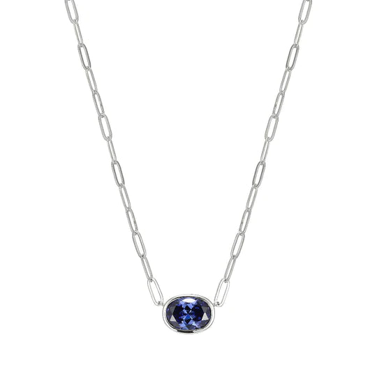 SS Necklace with Tanzanite Crystal