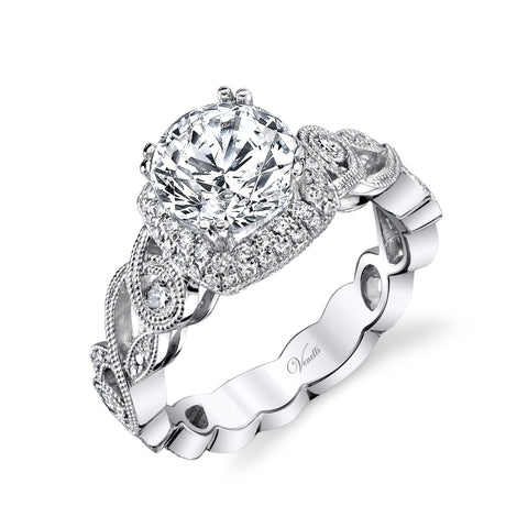 14K White Gold Halo Wedding Set - Kuhn's Jewelers - 1