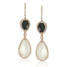 18K Rose Gold Domino Earrings