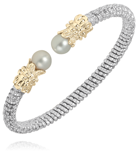 Sterling Silver & 14K Yellow Gold Bracelet with Pearl Accent